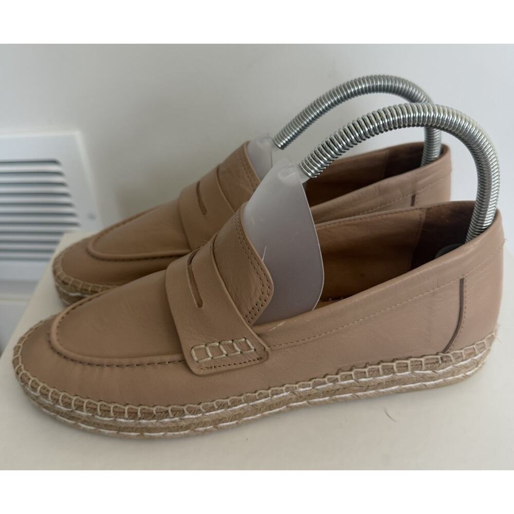 Patricia Green Sebastian Penny Loafer Leather Slip On Beige Brown Womens Size 10 - Picture 9 of 10